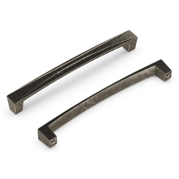 HICKORY HARDWARE Crest Collection Pull 6-5/16 in. (160 mm) Center to Center Black Nickel Vibed Finish Modern Bar Pull Zinc