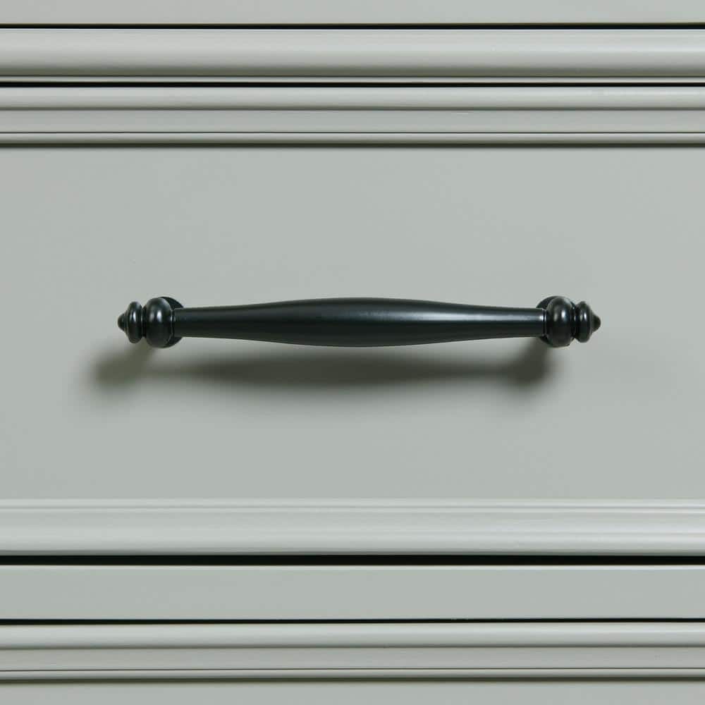 Traditional Gray 9-Drawer Dresser with Bevel Edges and Bun Feet