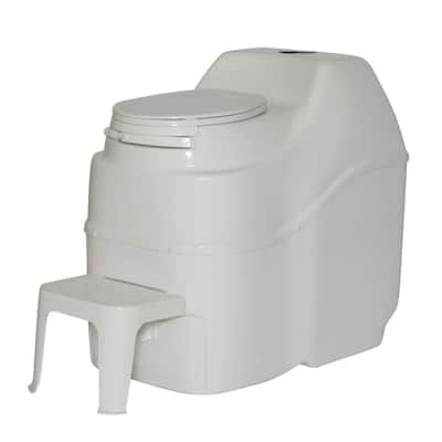 Excel Non-Electric Waterless High Capacity Self Contained Composting Toilet in White