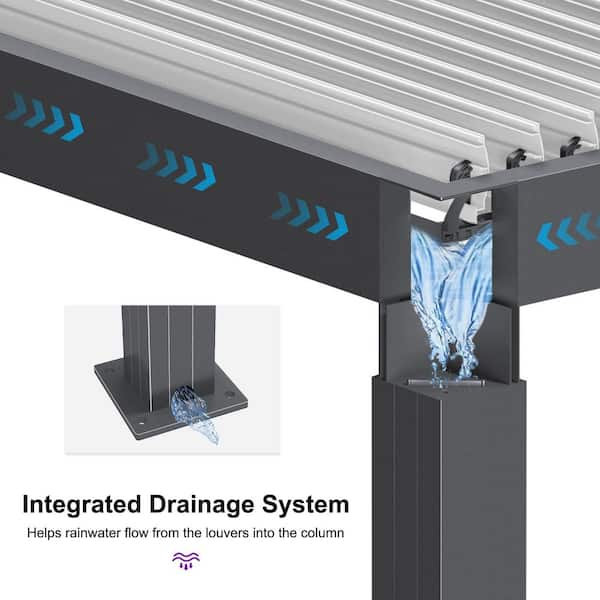 PURPLE LEAF 11.7 ft. x 18.2 ft. Gray Aluminum Outdoor