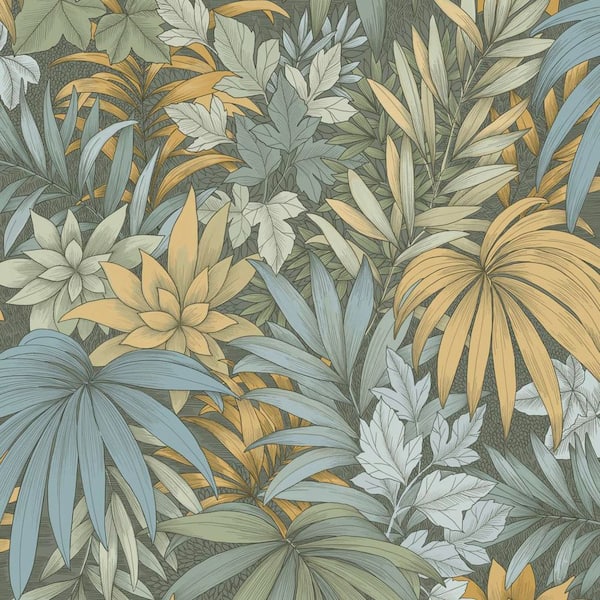 Allure Jungle Dark Moss Wallpaper Sample