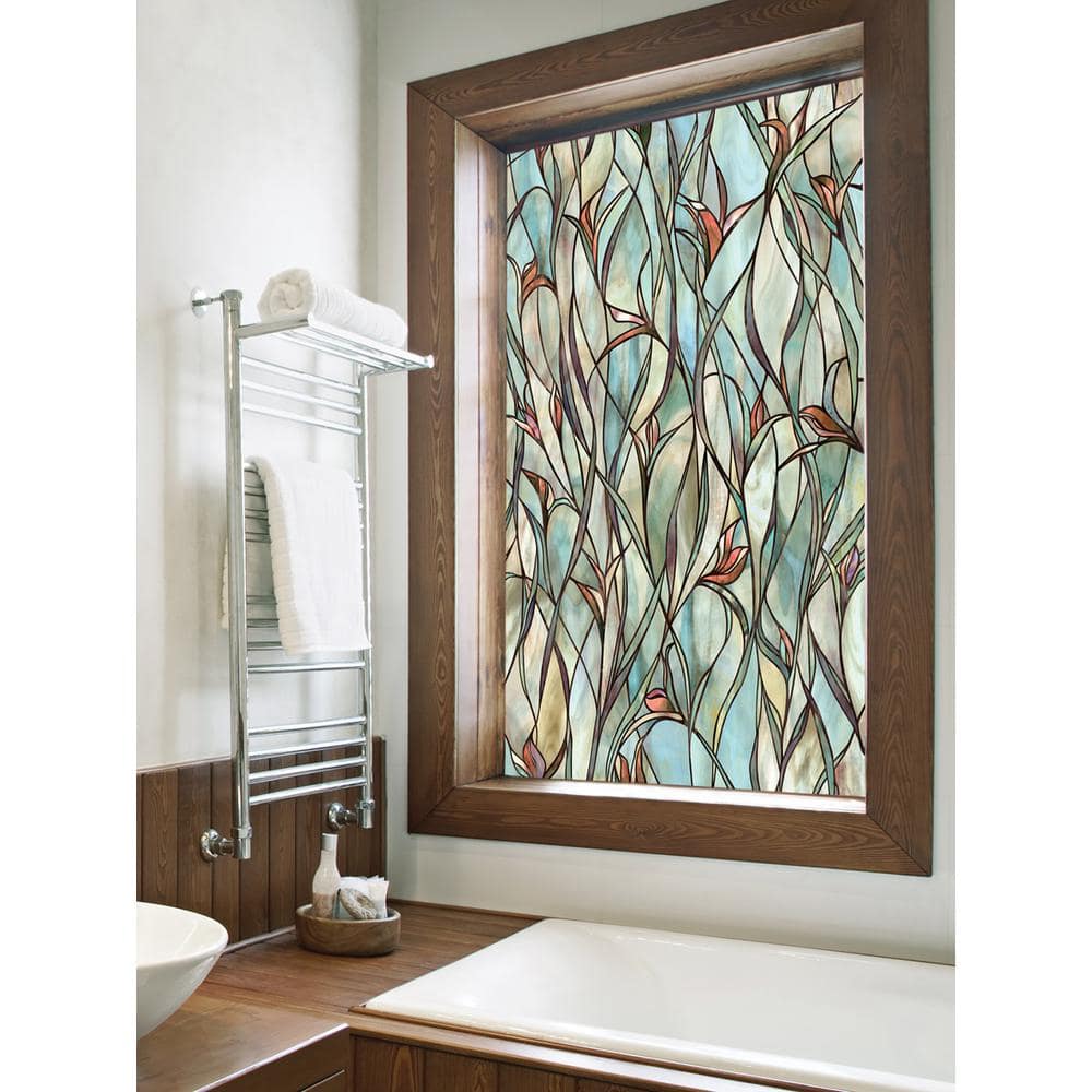 Savannah Decorative Stained Glass Window Film, 24" x 36", Multicolor