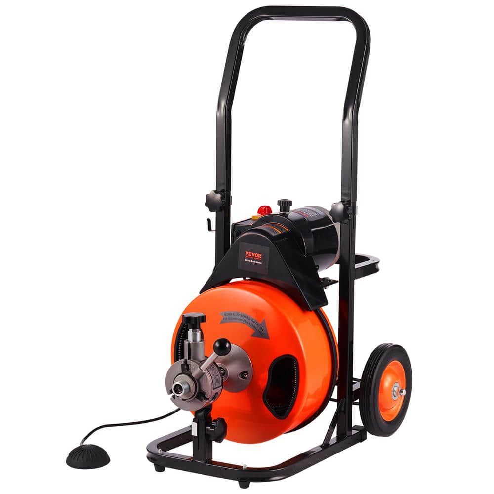 VEVOR Drain Cleaning Machine 50 ft. x 3/8 in. Sewer Snake Machine Auto ...