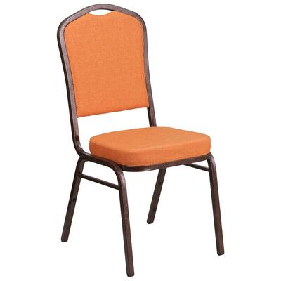 Orange Fabric/Copper Vein Frame Stack Chair