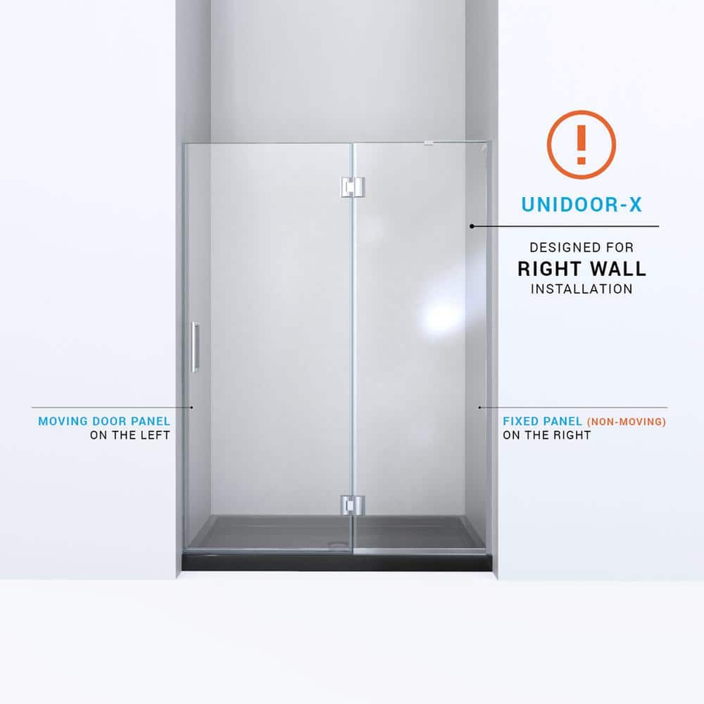 Distressed Bronze Frameless Hinged Shower Door with Clear Glass