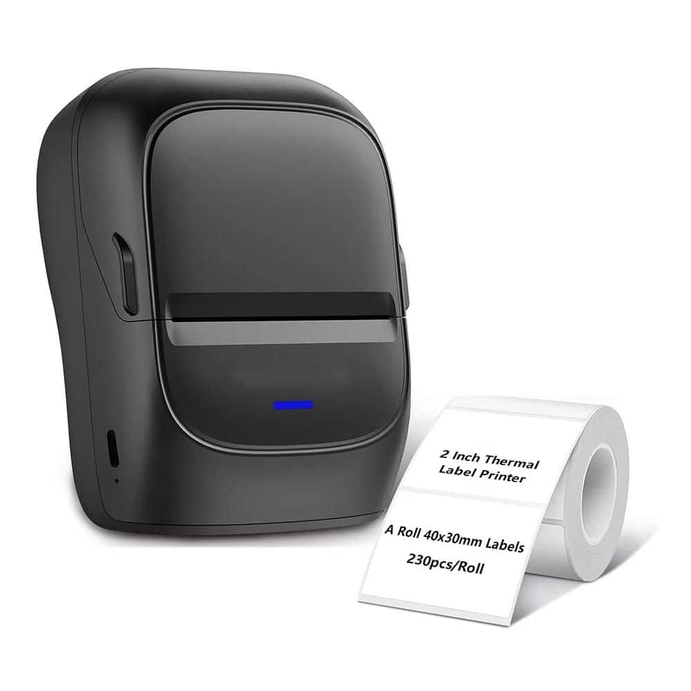 Portable Bluetooth Inkless Label Maker Machine w/ Tape and Free App for Sma