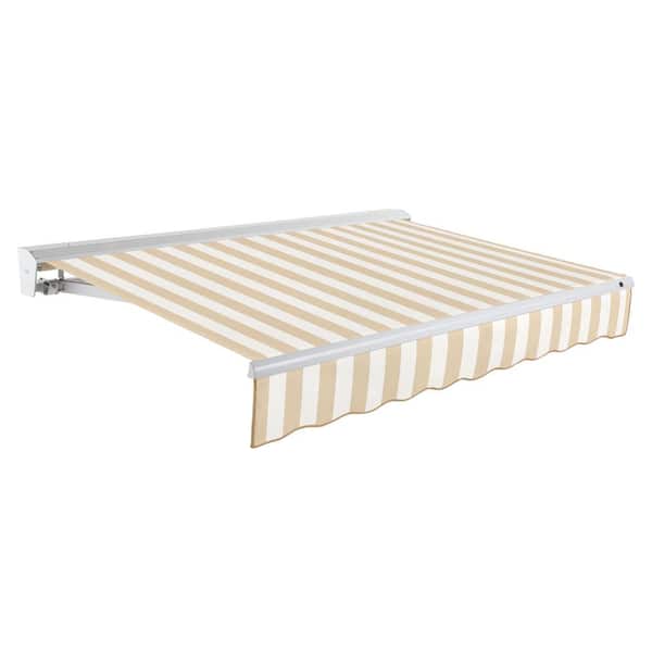 AWNTECH 18 ft. Destin Manual Retractable Awning with Hood (120 in. Projection) in Linen/White