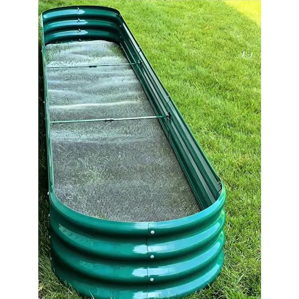 1-Pack 12 x 2 x 1 ft. Galvanized Steel Raised Garden Bed Kit Oval