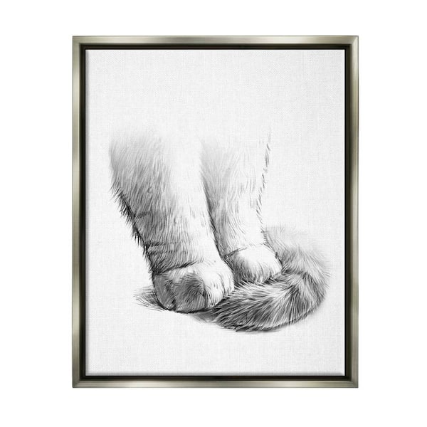 Monochrome black and white dog cat pet animal paw foot isolated hand drawn  ink sketch art vector Stock Vector | Adobe Stock