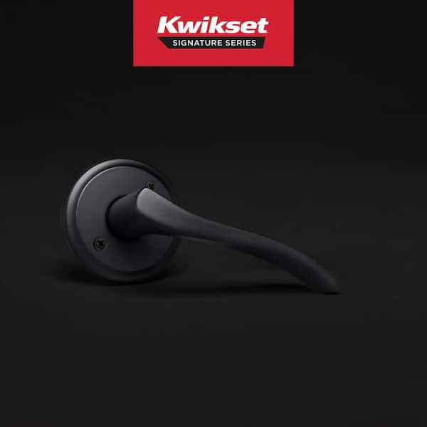 Kwikset Sedona Matte Black Right Handed Round Wave Half Dummy Door