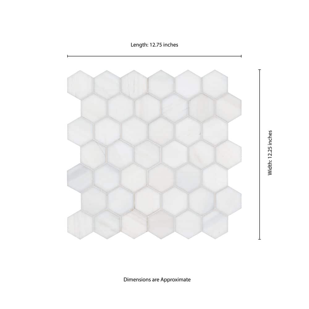 Bianco Dolomite White Marble Hexagon Mosaic Tile