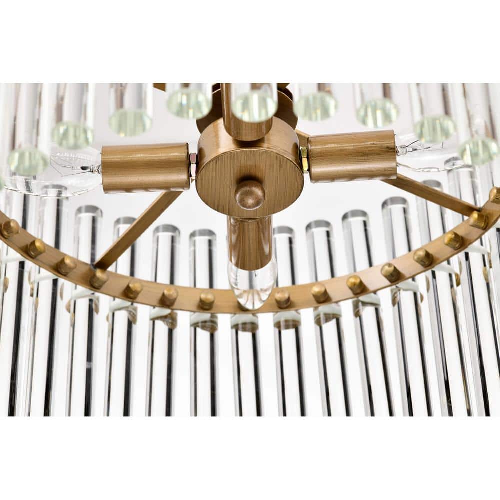 Casandra 16.1'' Brushed Brass and Crystal Chandelier