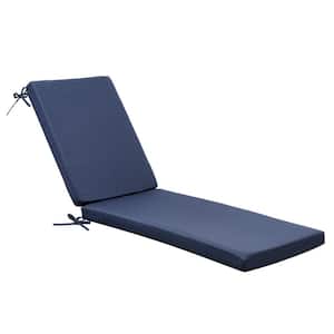 20.9 in. x 71.8 in. Outdoor Chaise Lounge Cushion in Navy Blue