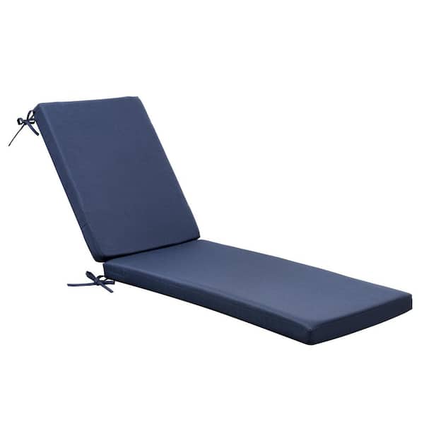 Pellebant 20.9 in. x 71.8 in. Outdoor Chaise Lounge Cushion in Navy Blue