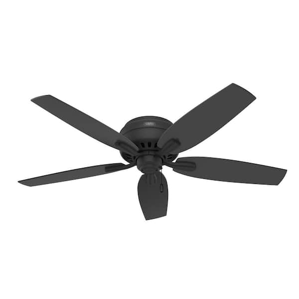 Hunter Newsome 52-in Matte Black Indoor/Outdoor Ceiling Fan (5-Blade)