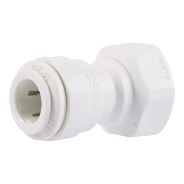 John Guest 3/8 in. O.D. Push-to-Connect x 1/4 in. FIP NPTF Polypropylene Adapter Fitting