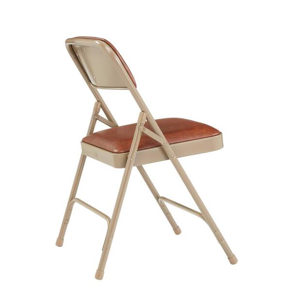 National Public Seating 1203 Brown Vinyl Seat Stackable Folding Chair (Set of 4) - 2