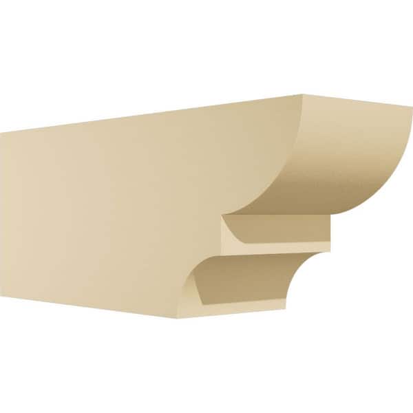 Ekena Millwork 6 in. W x 8 in. H x 20 in. L Standard Ridgewood Signature Urethane Outlooker Rafter Tail, Primed Tan