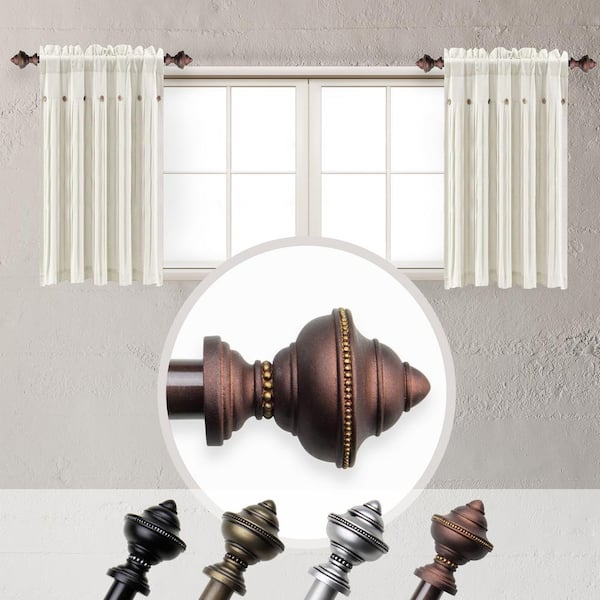 EMOH Mauricio 5/8 inch Side Curtain Rod 12-20 inch long (Set of 2) - Cocoa