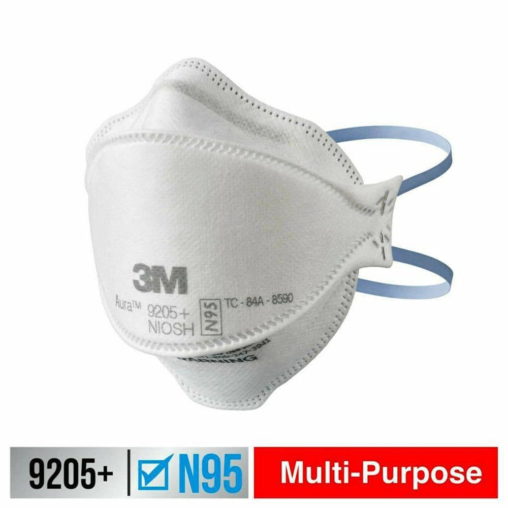 3M 9205 N95 Aura Particulate Respirator Foldable (10-Pack) 9205P-10-DC The Home Depot