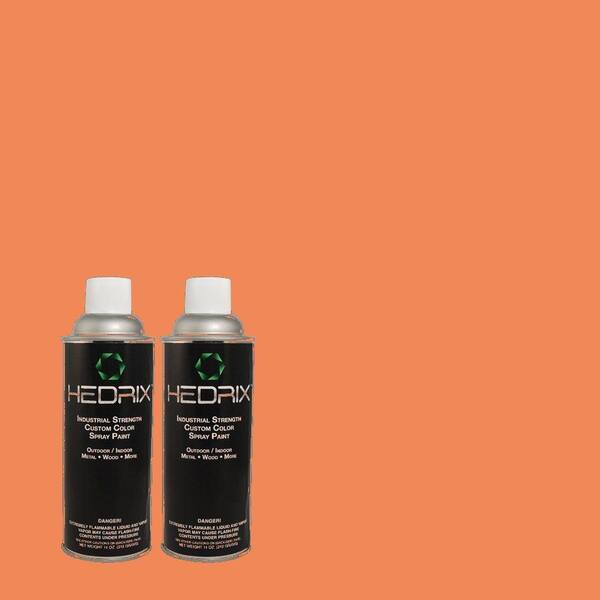 Hedrix 11 oz. Match of 1B18-6 Sunkissed Poppy Semi-Gloss Custom Spray Paint (2-Pack)