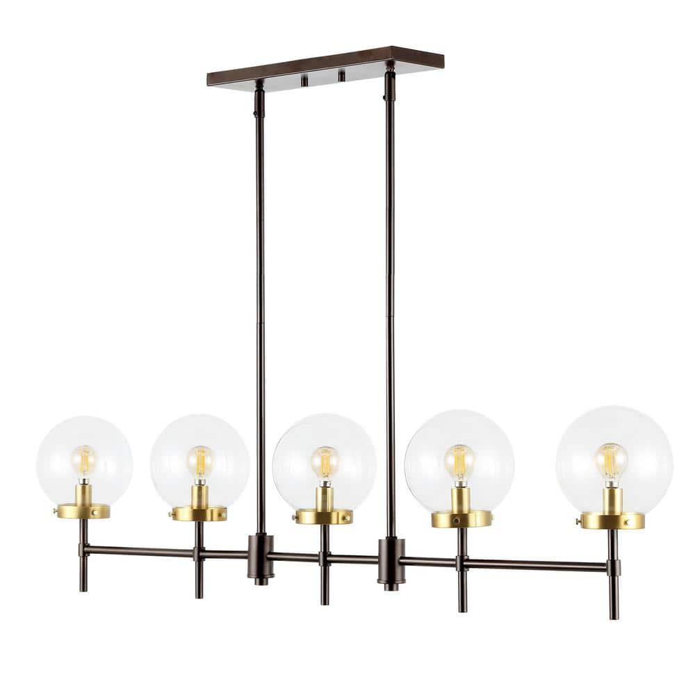 Mylah 5-Light Oil Rubbed Bronze Glass Globe Pendant