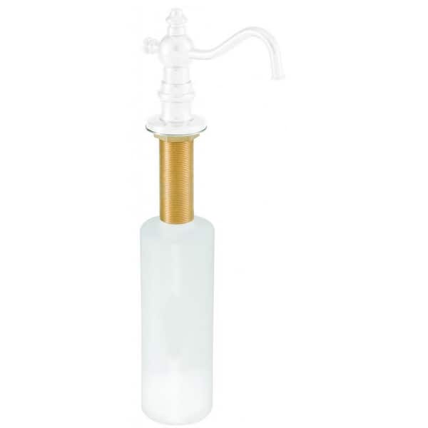 Westbrass Victorian Style Kitchen Sink Deck Mount Liquid Soap/Lotion Dispenser with Refillable 12 Oz. Bottle, Powder Coat White