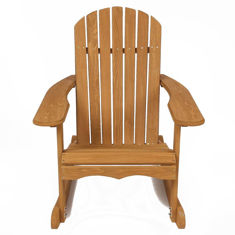 Luxen Home Hemlock Fir Wood Adirondack Chair Rocker WHOF222 The Home
