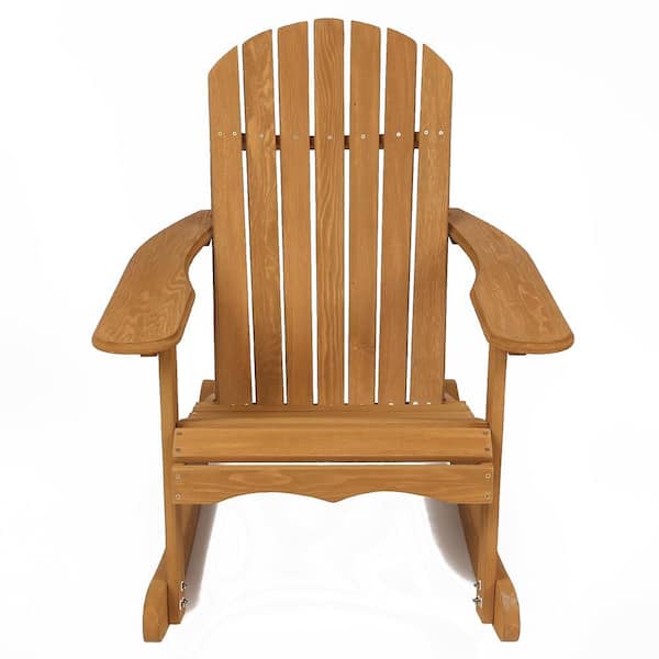 LuxenHome Hemlock Fir Wood Adirondack Chair Rocker