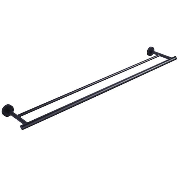 ALEASHA 36 in. Wall Mounted Towel Bar Hardware Accessory in Matte Black
