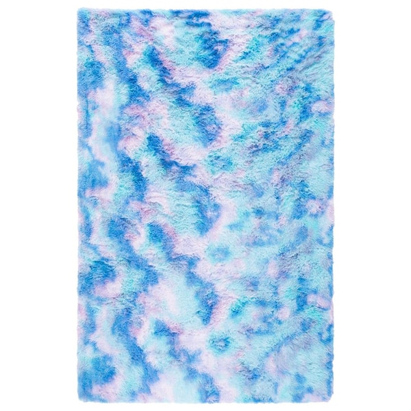 Rainbow Shag 5 ft. x 8 ft. Rainbow/Multi Abstract Solid Area Rug