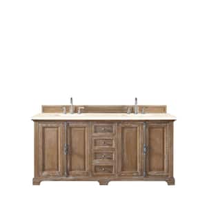 Providence 72 in. W x 23.5 in. D x 34.3 in. H Double Bath Vanity in Driftwood with Eternal Marfil Quartz Top