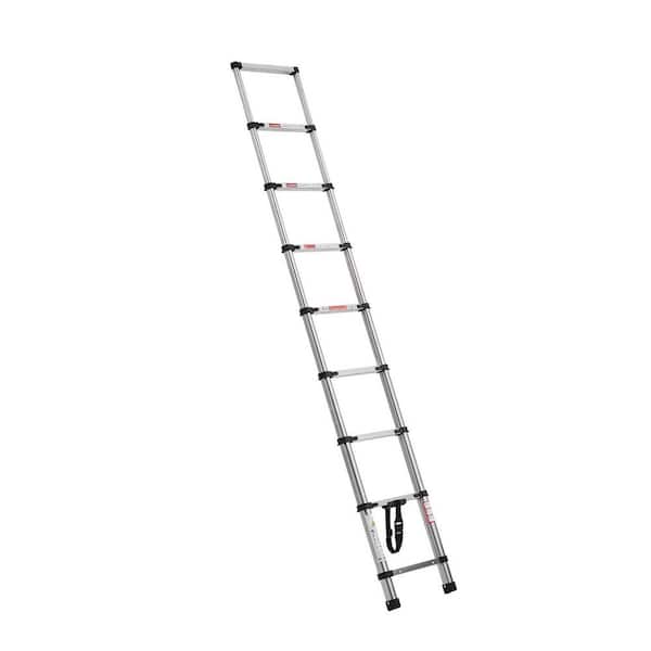 Telescoping Ladder, 8.33 ft. Stainless Steel Lightweight Extension Ladder, Multi-Button Collapsible Ladders 2.5 ft.