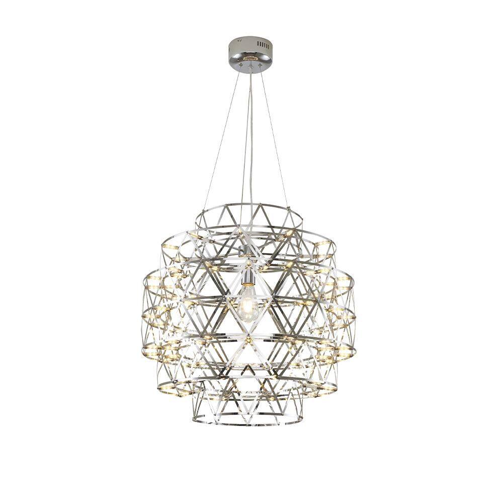Cassiusy 85 light dimmable Integrated LED Silver Tier Cylinder Chandelier