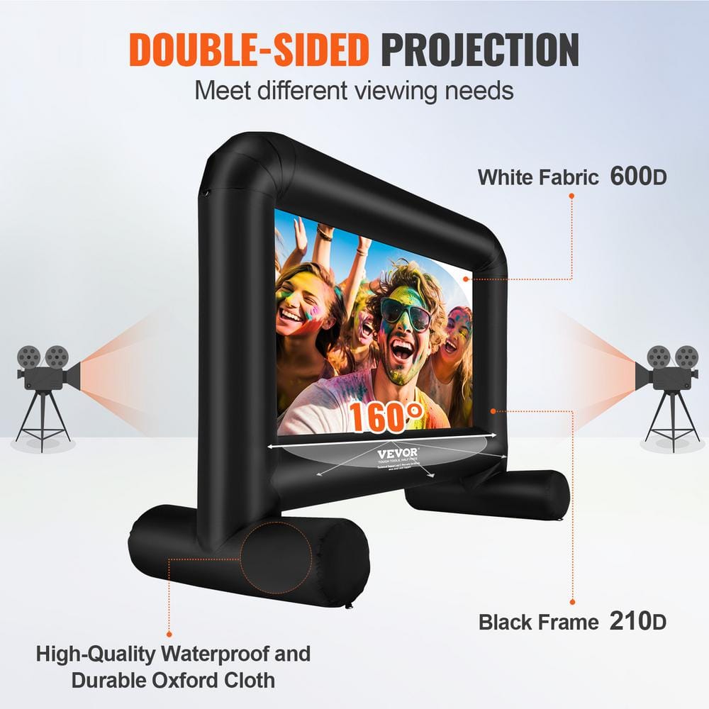 VEVOR 14 FT Black Inflatable Outdoor Movie Screen