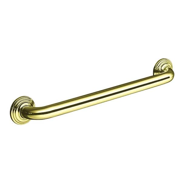 KOHLER Traditional 18 in. Concealed Screw Grab Bar in Vibrant French Gold