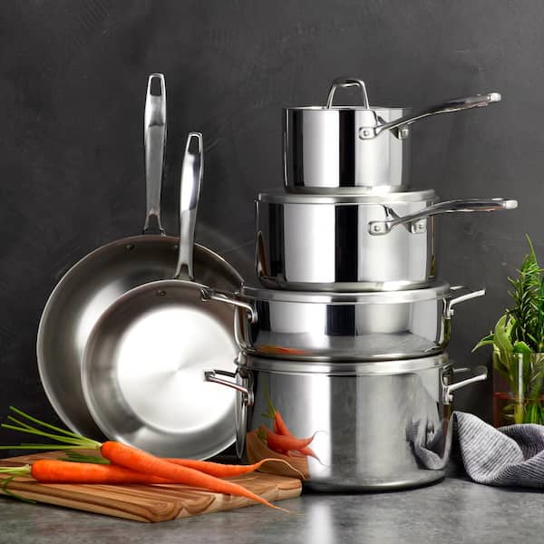 Signature Tri-Ply Clad 10-Piece Stainless Steel Cookware Set