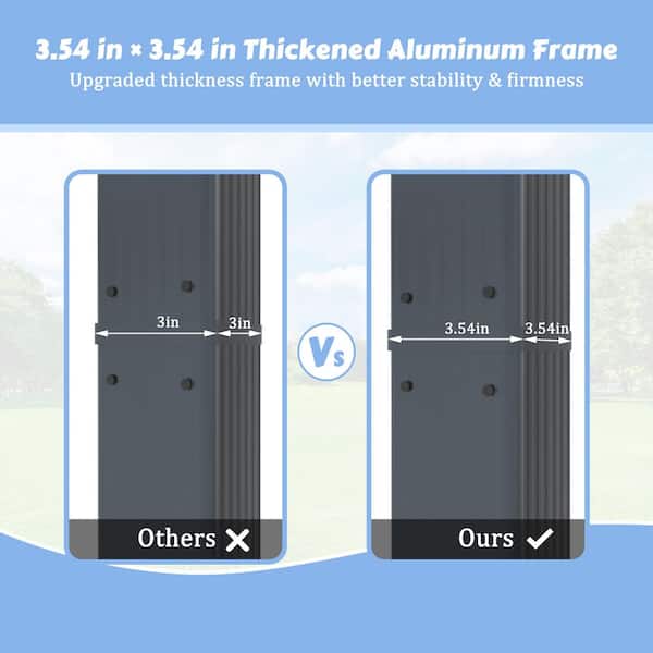 10 ft. x 10 ft. Beige Aluminum Outdoor Patio Pergola with Retractable Sun Shade Canopy Cover