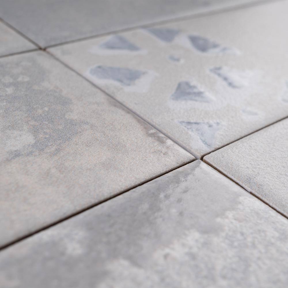 Tempo 3" x 8" White and Gray Porcelain Subway Tile
