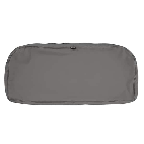 Classic Accessories Montlake FadeSafe 41 in. W x 18 in. D x 3 in. H Patio Bench/Settee Cushion Slip Cover in Light Charcoal Grey