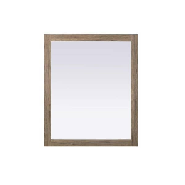 Natural Oak 30 in. W x 36 in. H Transitional Rectangle Mirror