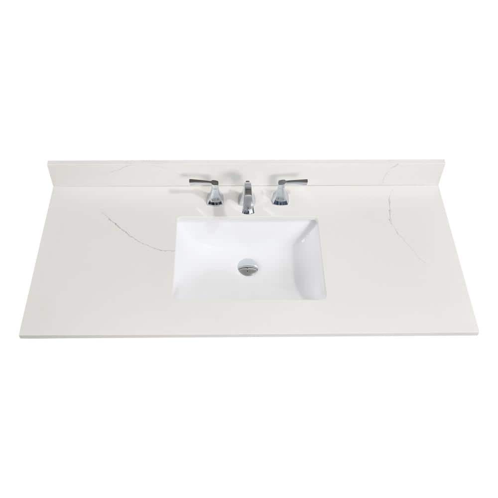 Altair 49 in. W Composite Stone Single Basin Vanity Top in Milano White  with White Basin 61049-CTP-MW - The Home Depot