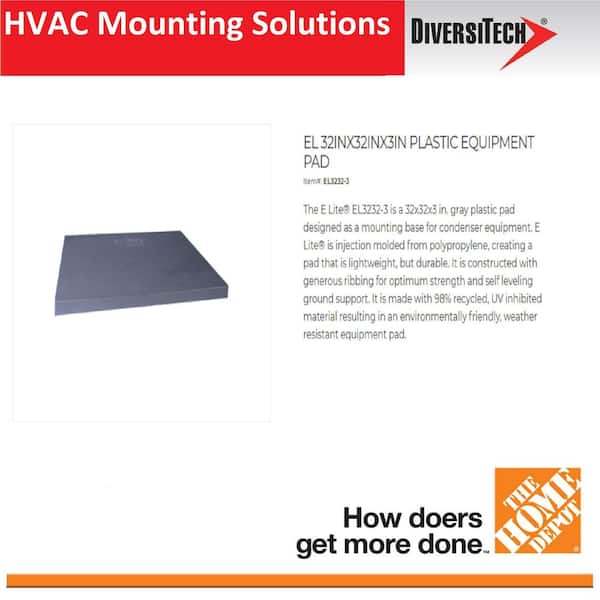 Diversitech E-Lite 32 W x 32 D x H Plastic HVAC