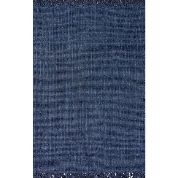 nuLOOM Natura Chunky Loop Jute Navy Blue 4 ft. x 6 ft. Farmhouse Area Rug