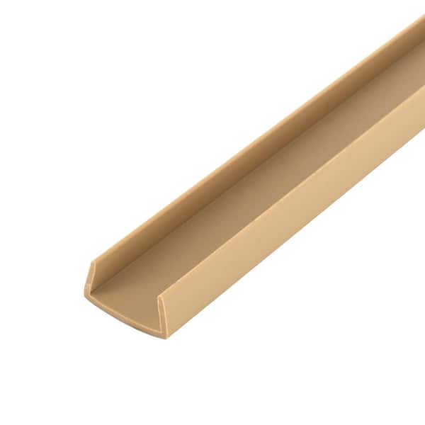 Outwater 3/8 in. D x 3/4 in. W x 72 in. L Beige Styrene Plastic U-Channel Moulding Fits 3/4 in. Board, (18-Pack)