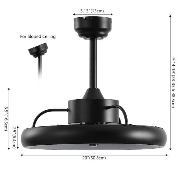 OVAL AIR Loren 20 in. Indoor 6-Speed Metal Mobile-App/Remote
