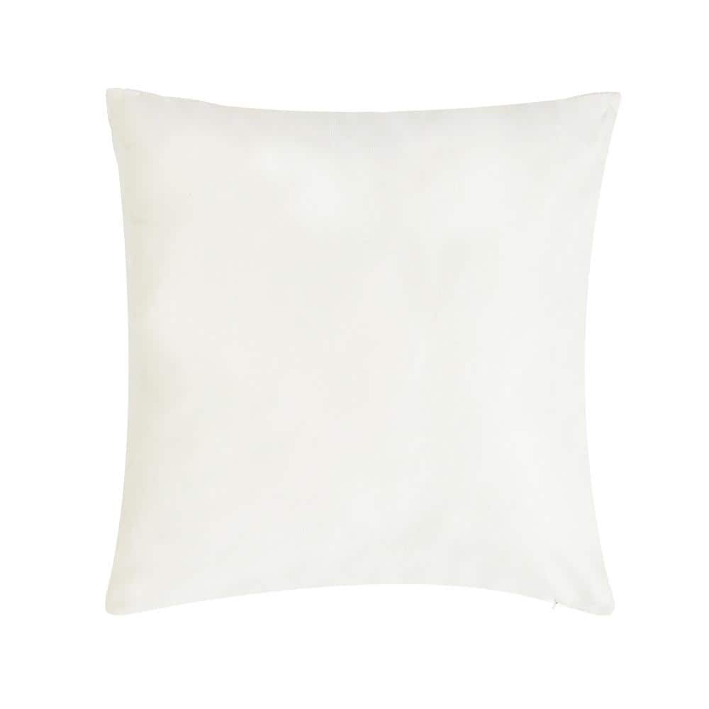 Valencia 20" Square Cream Quilted Velvet Throw Pillow