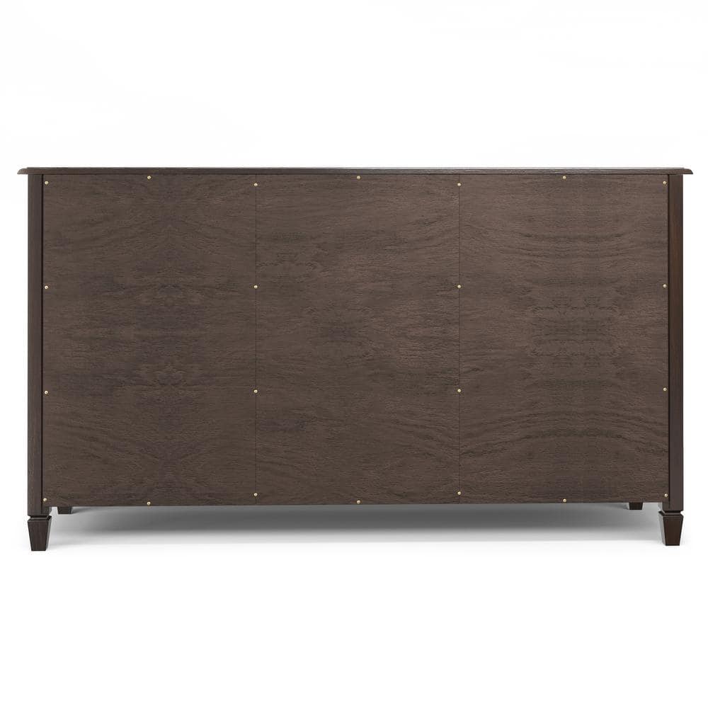 Chestnut Brown Solid Wood Office Storage Cabinet with Adjustable Shelving