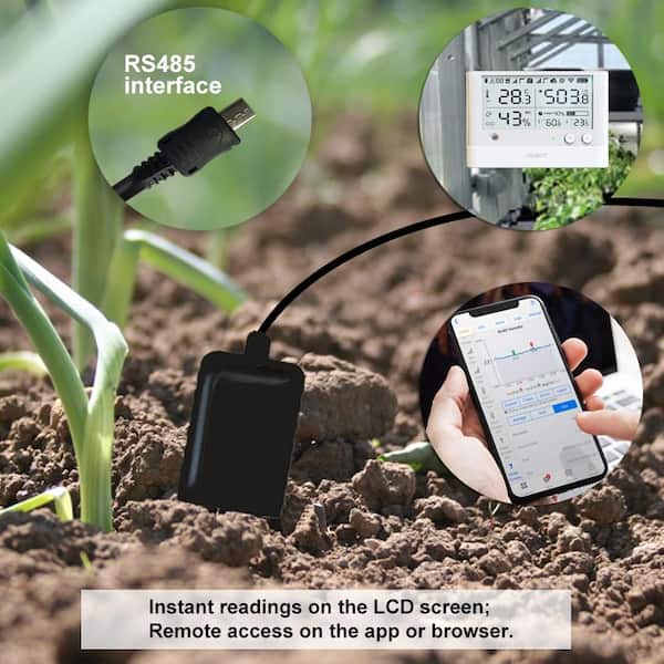 Wi-Fi Soil Moisture Meter, Plants Humidity Meter, Soil Temperature