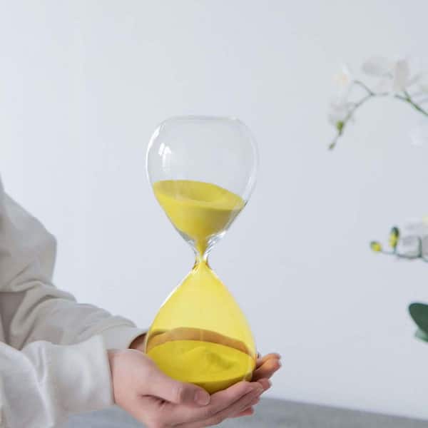 Unbranded Yellow Double-Layered Hourglass with Yellow Sand, 60-Minute Sand Timers, Large Sand Watch 60 Min (1 piece)